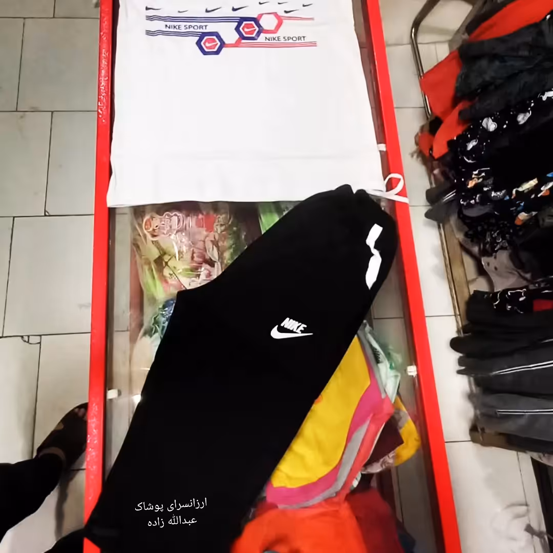 تیشرت وشلوارک نخ پنبه نایک باشلوارک نخ پنبه بارنگ سرمه ای