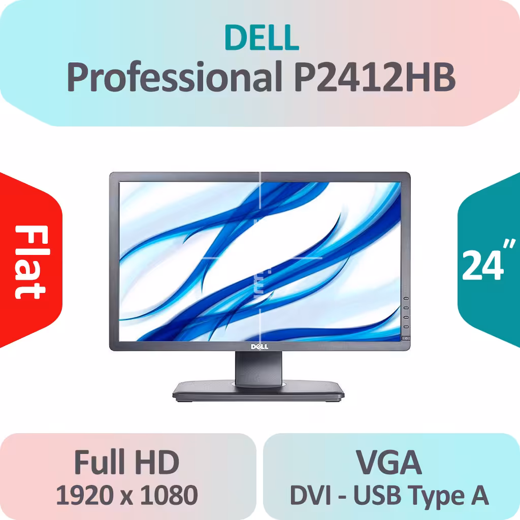 مانیتور استوک Dell Professional P2412HB سایز 24 اینچ Full HD