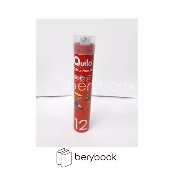 Quilo / کوییلو / مداد رنگی / استوانه ای / 12 رنگ / جعبه فلزی / همراه تراش / 634437