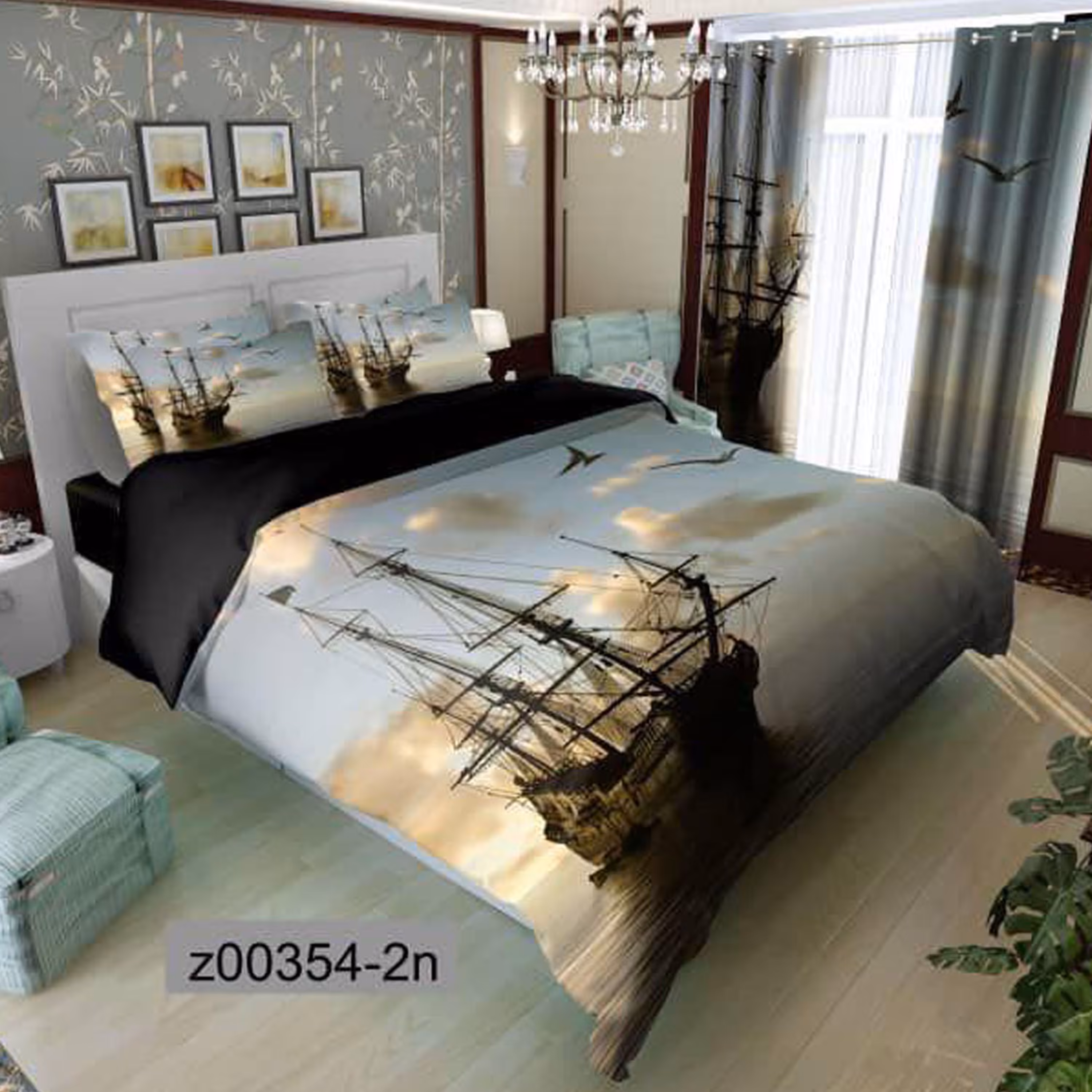 سرویس روتختی 2 نفره تنسل چاپی برندترک لند(Turk Land) z 354