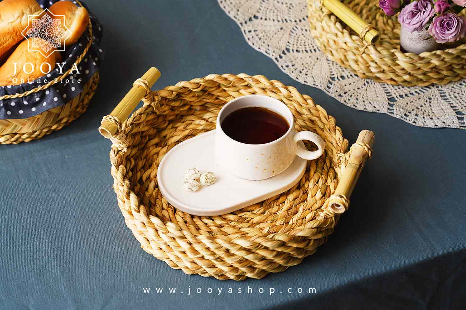 سینی دسته بامبو مدل ژینا