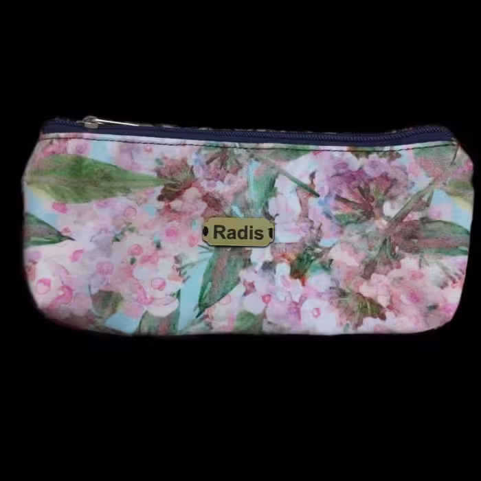 جامدادی و کیف آرایش مخمل طرح بهاری قابل شستشو در ماشین لباسشویی 