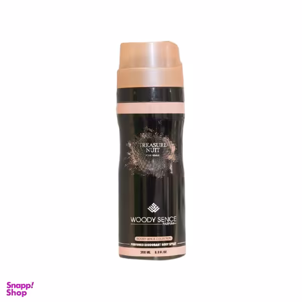 اسپری خوشبو کننده بدن زنانه وودی سنس (Woody Sence) مدل Treasure Nuit حجم 200 میلی‌‌لیتر