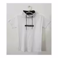 تیشرت آستین کوتاه یقه باحال - مدل ALEX - رنگ سفید - سایز  XXL , XL , L