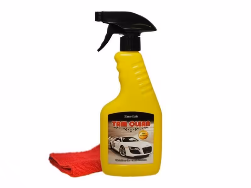 اسپری کارواش نانو به همراه دستمال مایکروفایبر تام کلین Tam clean Waterless car Wash solution