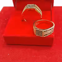 حلقه ست طلاروس رنگ ثابت نگین اتمی 