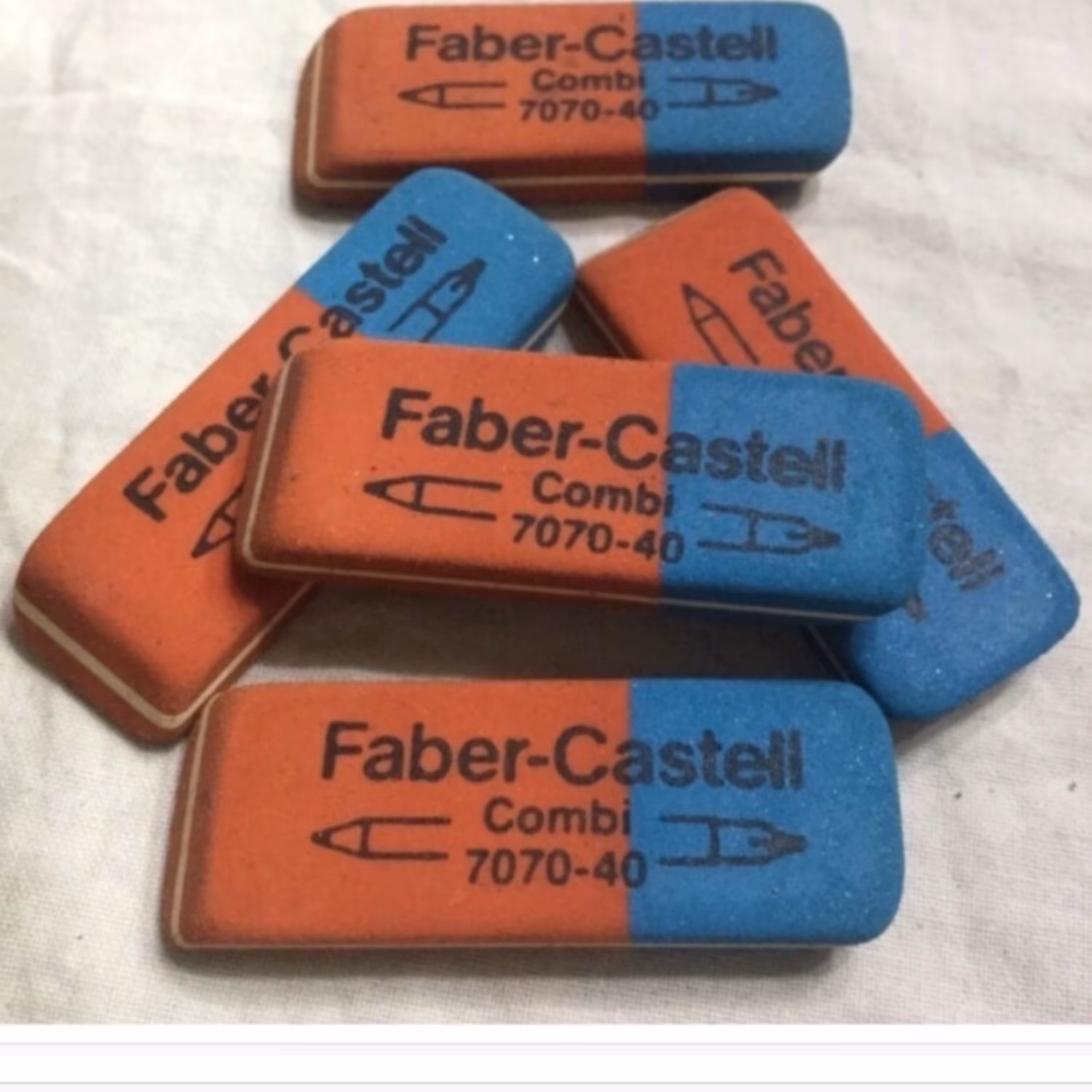 پنج عدد پاک کن قدیمی بزرگ دو رنگ فابر کاستل 