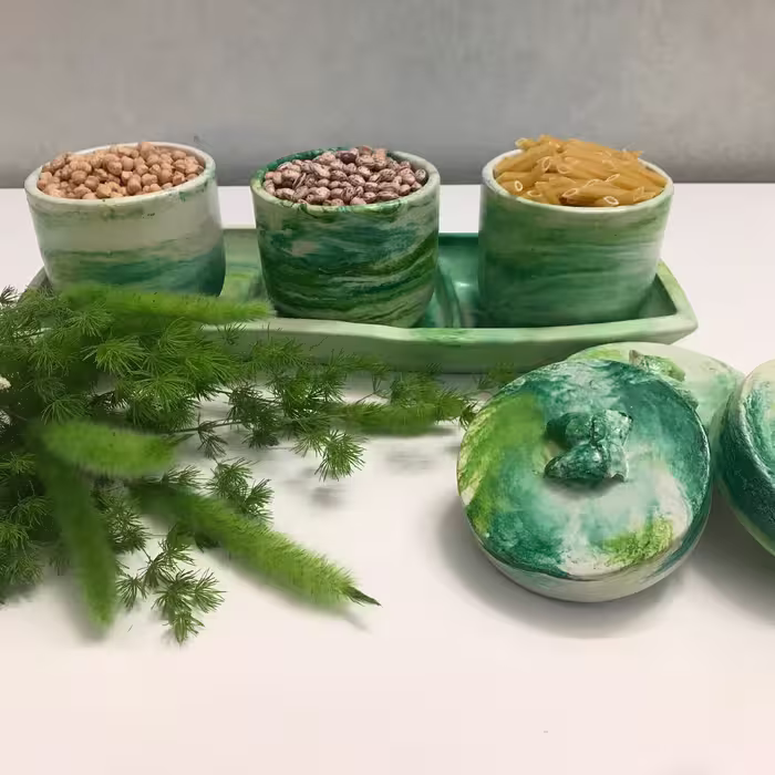 بانکه پاسماوری سه تایی همراه سینی رگه سبز