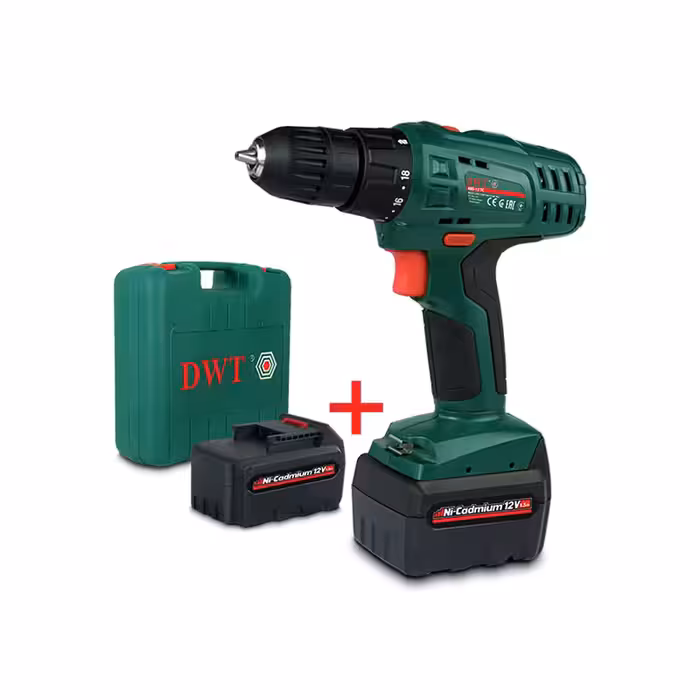 دریل شارژی 12 ولت دی دبلیو تی مدل ABS-12TC-2-BMC  DWT Cordless Drill Model ABS-12TC-2-BMC