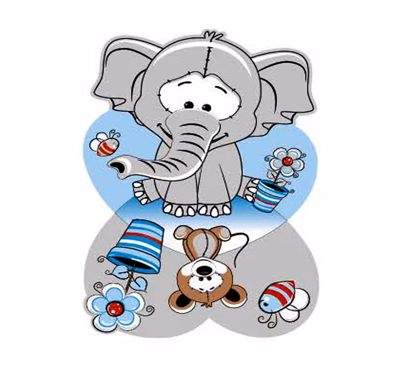 فرش کودک زرباف فیل فنجون طرح برجسته Zarbaf