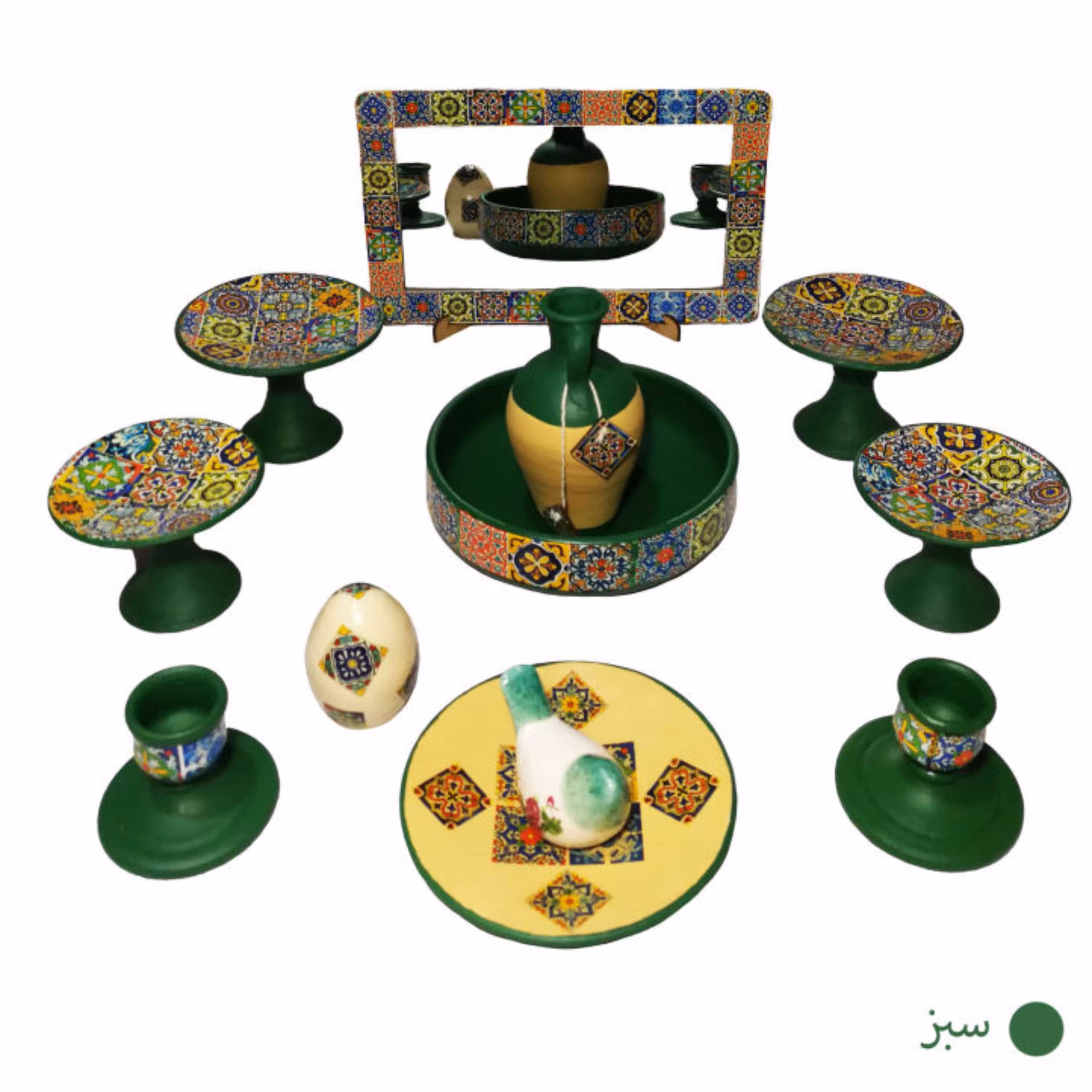 مجموعه ظروف هفت سین 12 پارچه کد 106