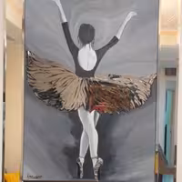 تابلو نقاشی و آیینه کاری بالرین