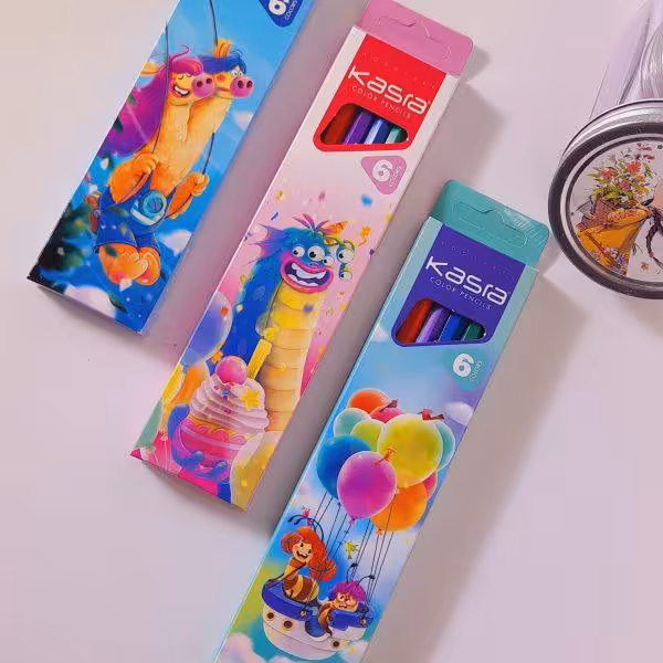 مداد رنگی 6 رنگ کسری 240 بسته (کارتنی)