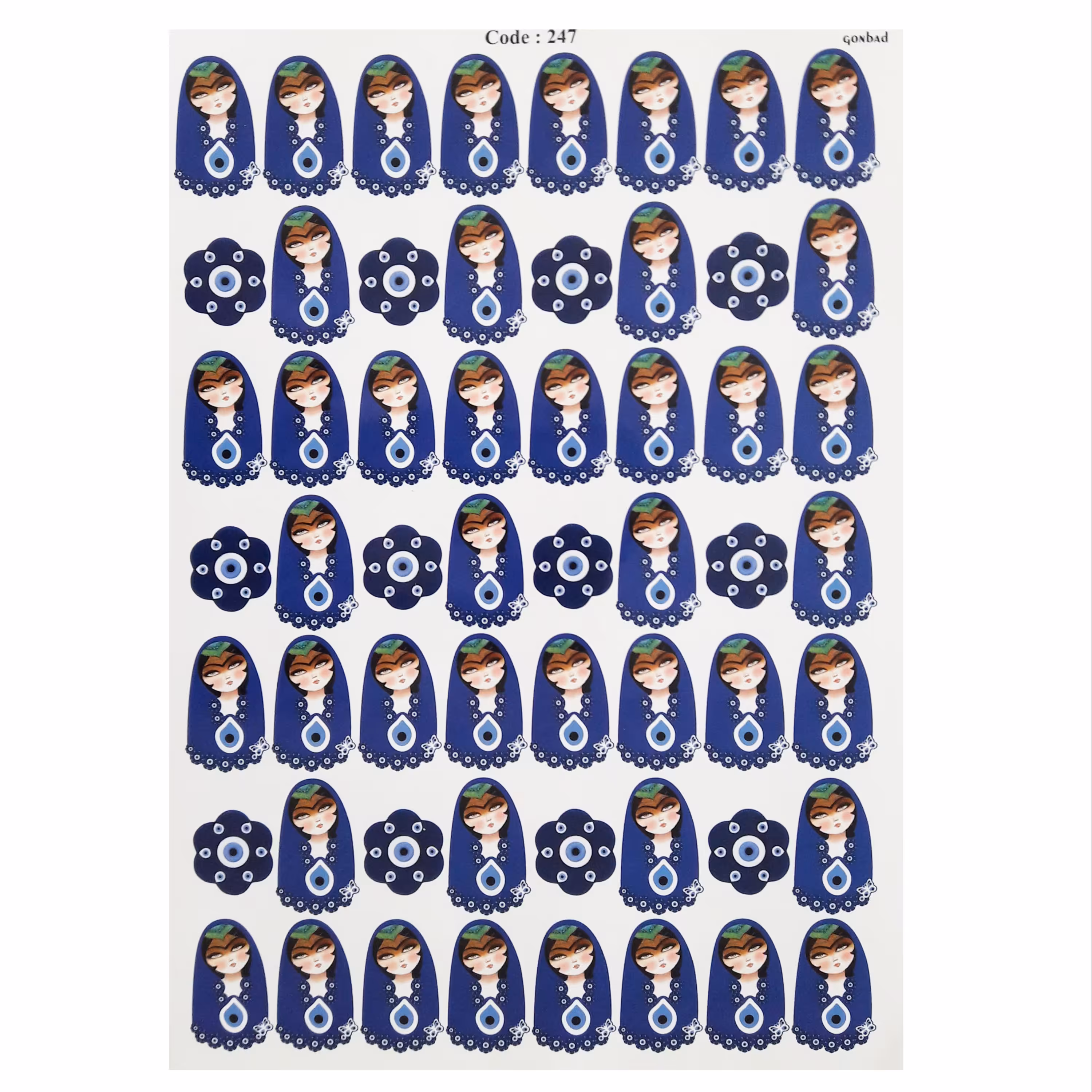 ترنسفر طرح نظر بانو ابعاد 30در 40 cm