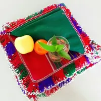 رومیزی سنتی دست باف منجوق دوزی