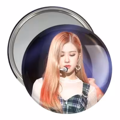 آینه جیبی خندالو مدل رزی بلک پینک Black Pink کد 14419