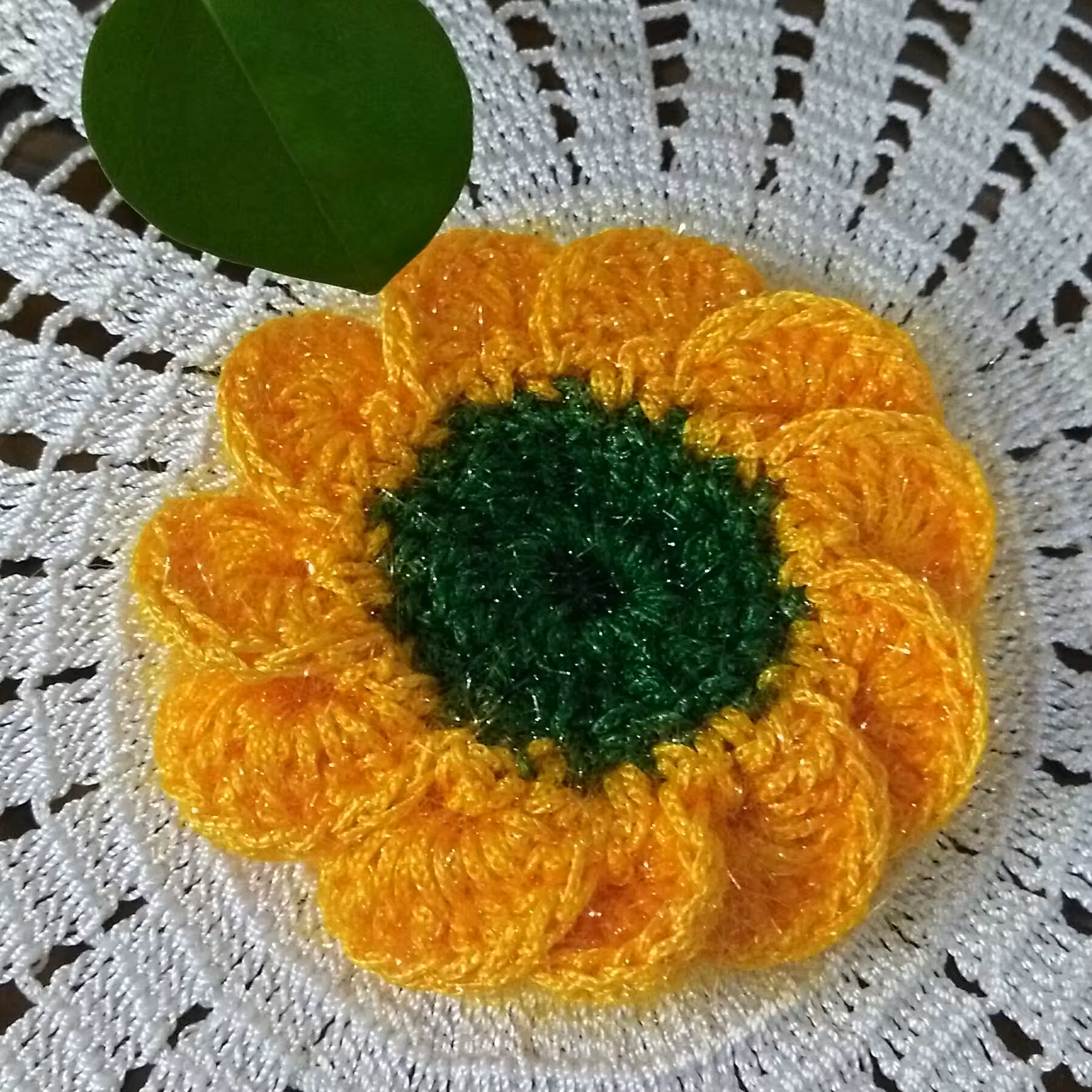 اسکاچ دست بافت طرح گل آفتابگردان