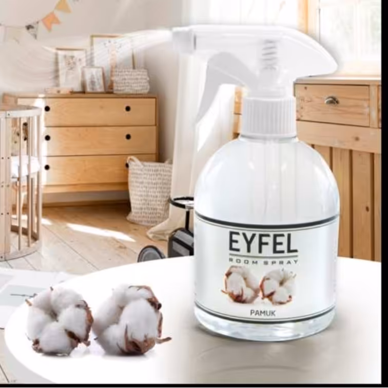 اسپری خوشبو کننده هوای ایفل اصلی  ساخت ترکیه با رایحه  گل پنبه یا کتان  (500 میل)