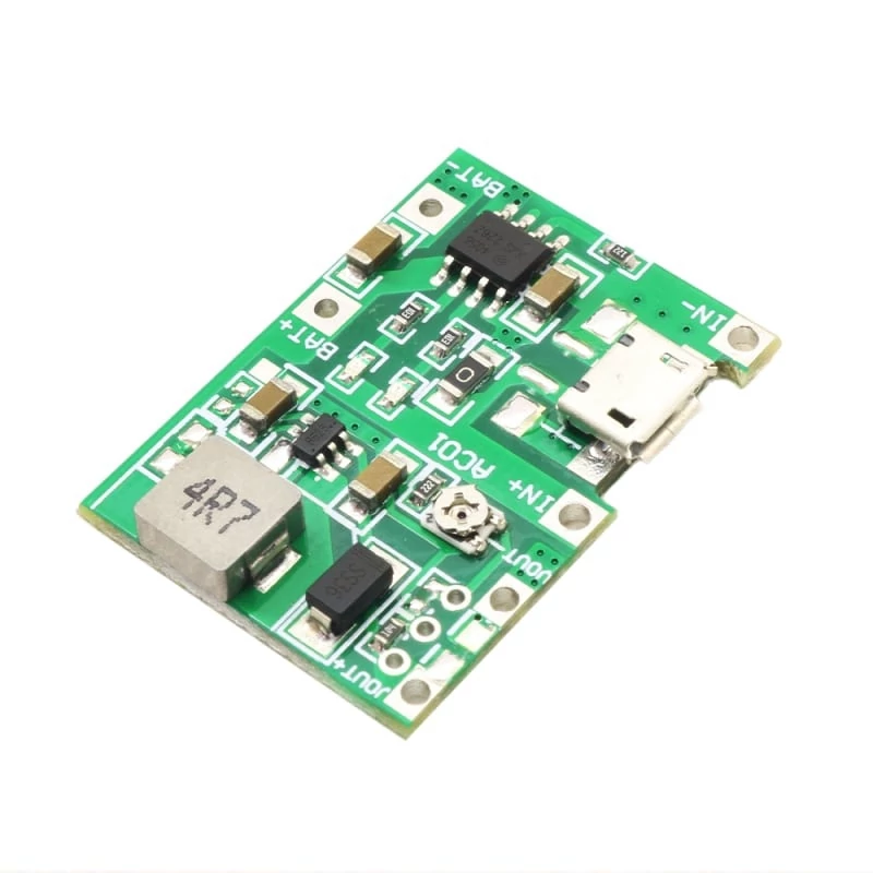 ماژول شارژ و دشارژ 2 آمپر TP4056 به همراه افزاینده با ورودی Micro USB | amazonchi