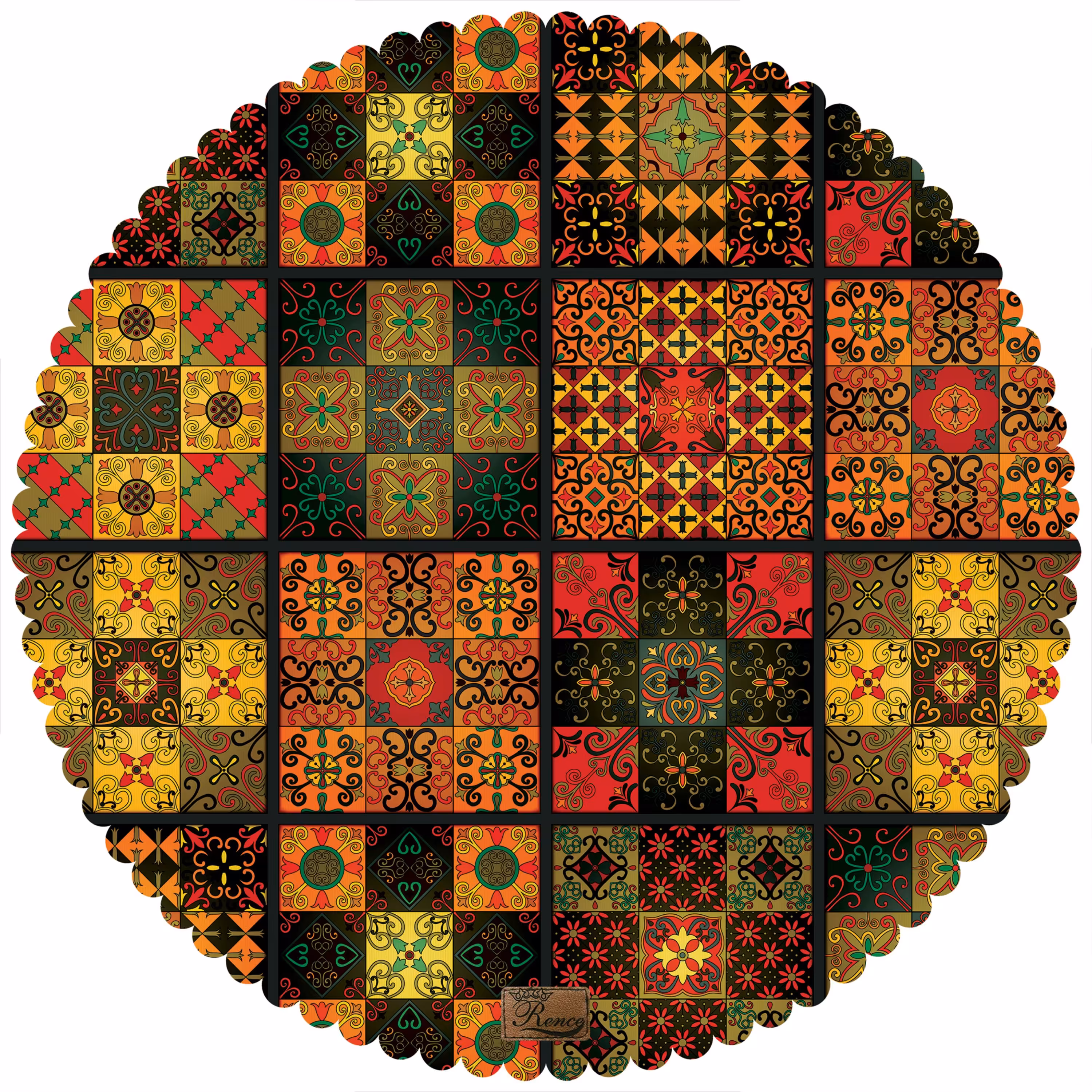  رومیزی مخمل طرح سنتی سایز 90 در 95 مدل T2-551 شرکت رنس