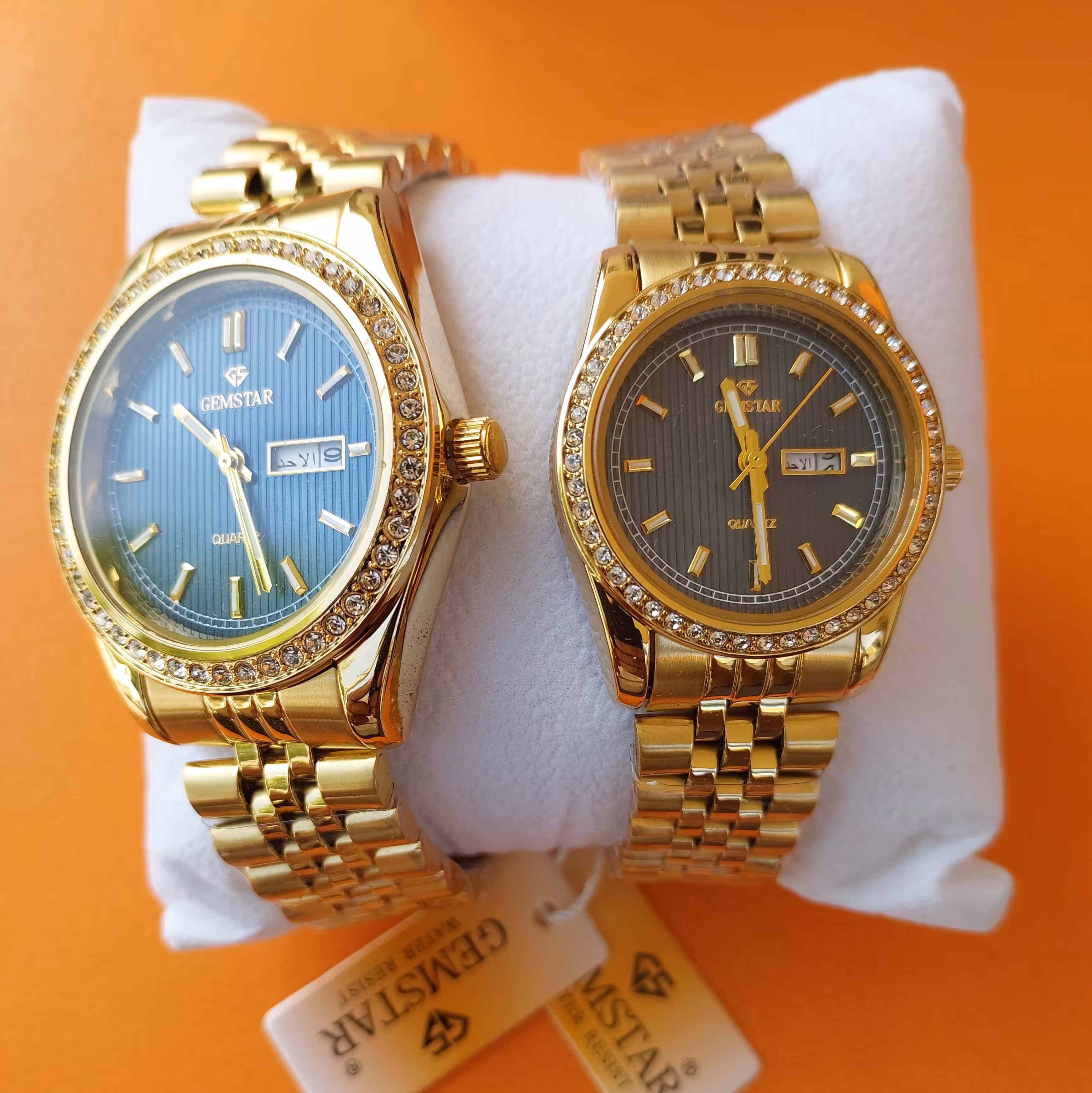 ساعت ست زنانه و مردانه برند Gemstar استیل ضد آب رنگ ثابت قیمت هر عدد 540000