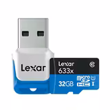 LEXAR Micro SDHC UHS-1 High Performance 633X Class 10 With USB 3.0 Reader- 32GB