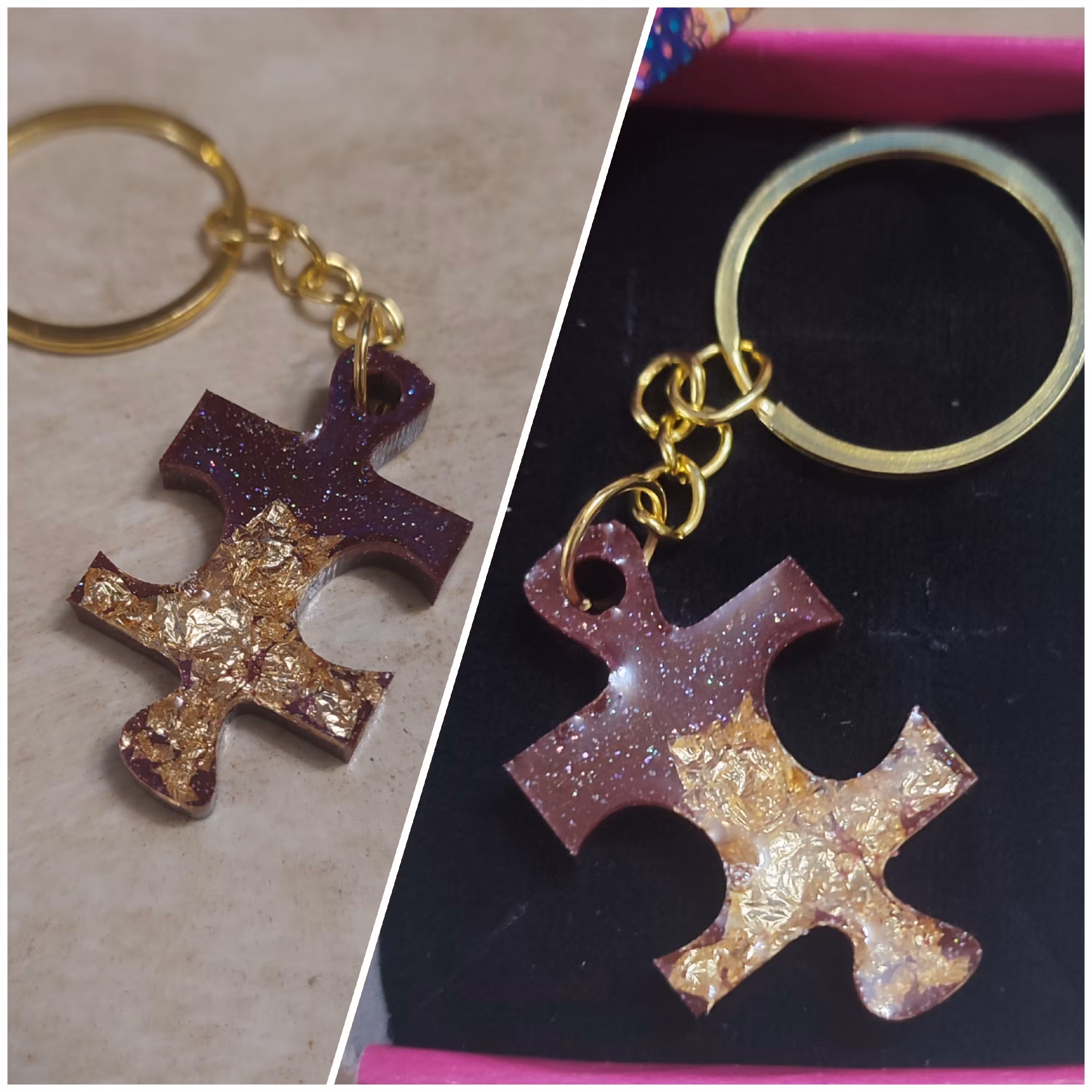 جاسوئیچی رزینی  پازل با ورق طلا