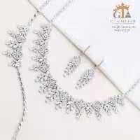 سرویس نقره اصل طرح ایتالیایی با آبکاری طلا سفید عیار 925 کد 11229