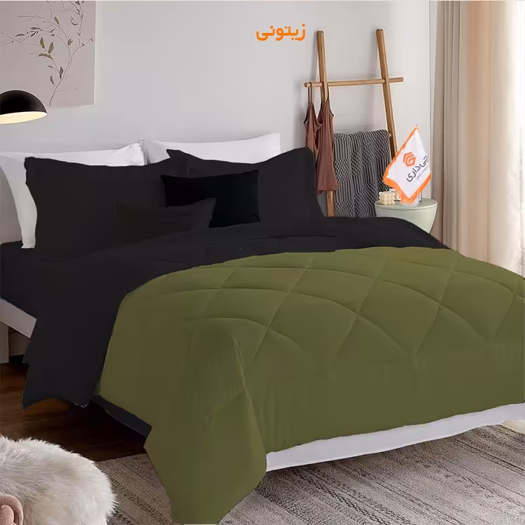 سرویس روتختی چیداری مدل دورو دو نفره  رنگ  زیتونی و مشکی