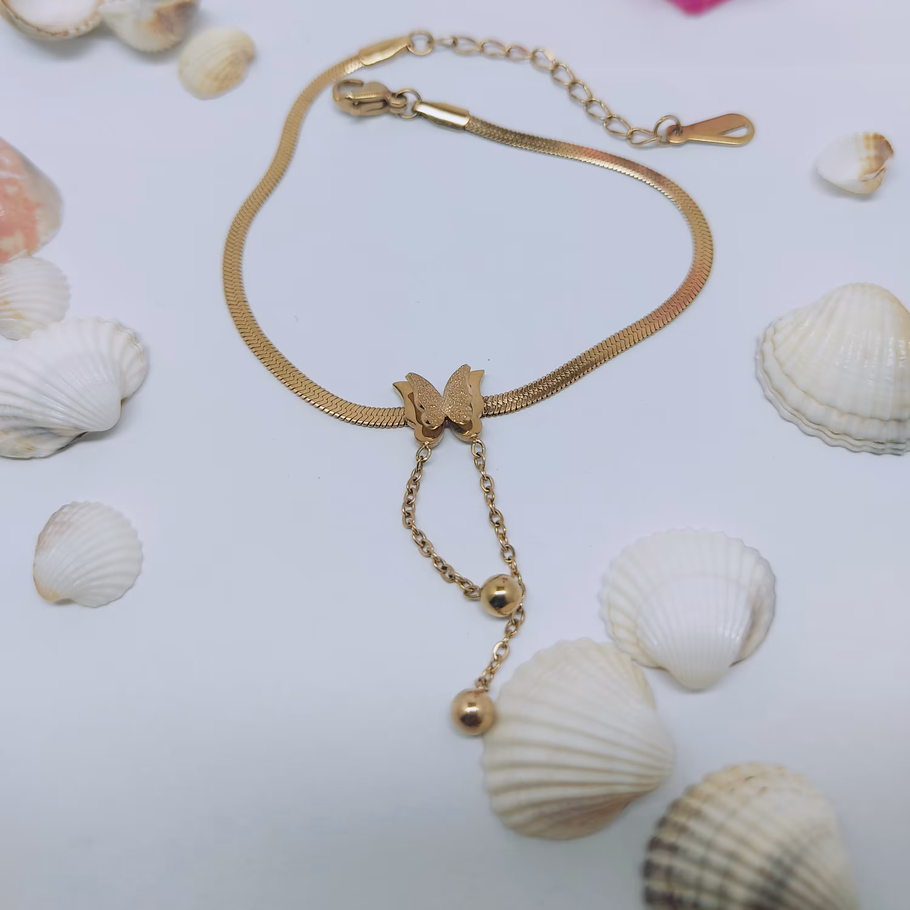 
دستبند فری سایز  استیل  مدل پروانه 