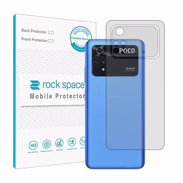 گلس محافظ پشت گوشی شیائومی Poco M4 Pro مدل نانو هیدروژل شفاف برند راک اسپیس کد19871S