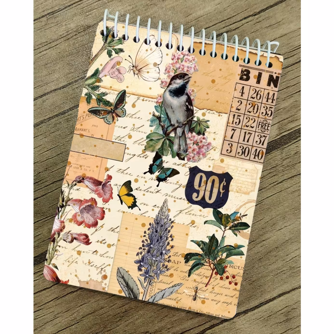 دفتر  با کاغذ کرافت طرح کارت پوستالی وینتیج 1ملزومات بولت ژورنال و اسکریپ بوک