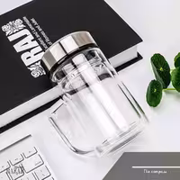 لیوان دوجداره دمنوش ساز در استیل وارداتی کوچک