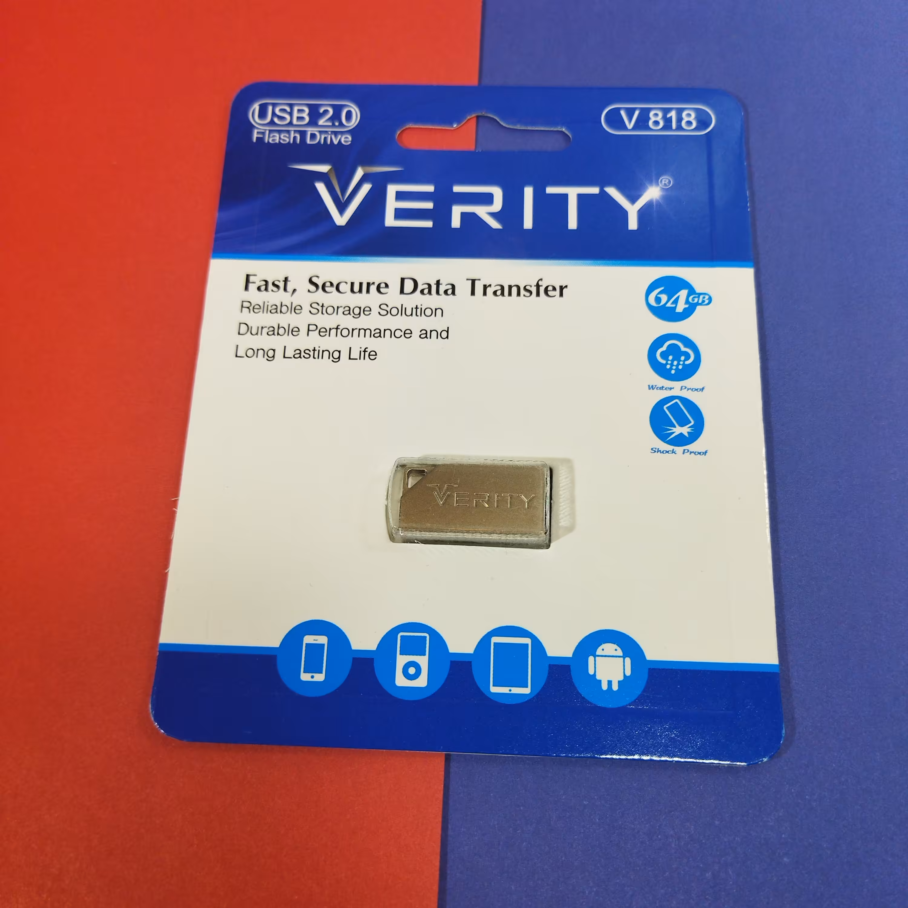 فلش 64 گیگ verity مدل V818 گارانتی مادام العمر