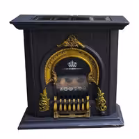 بخاری شومینه گازی تهران سوز 24 هزار مدل کلاسیک مشکی طلایی کد 240