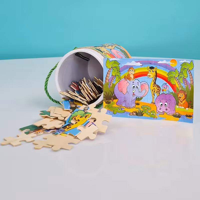 پازل استوانه ای  طرح حیوانات جنگل کد P/XY0060/G