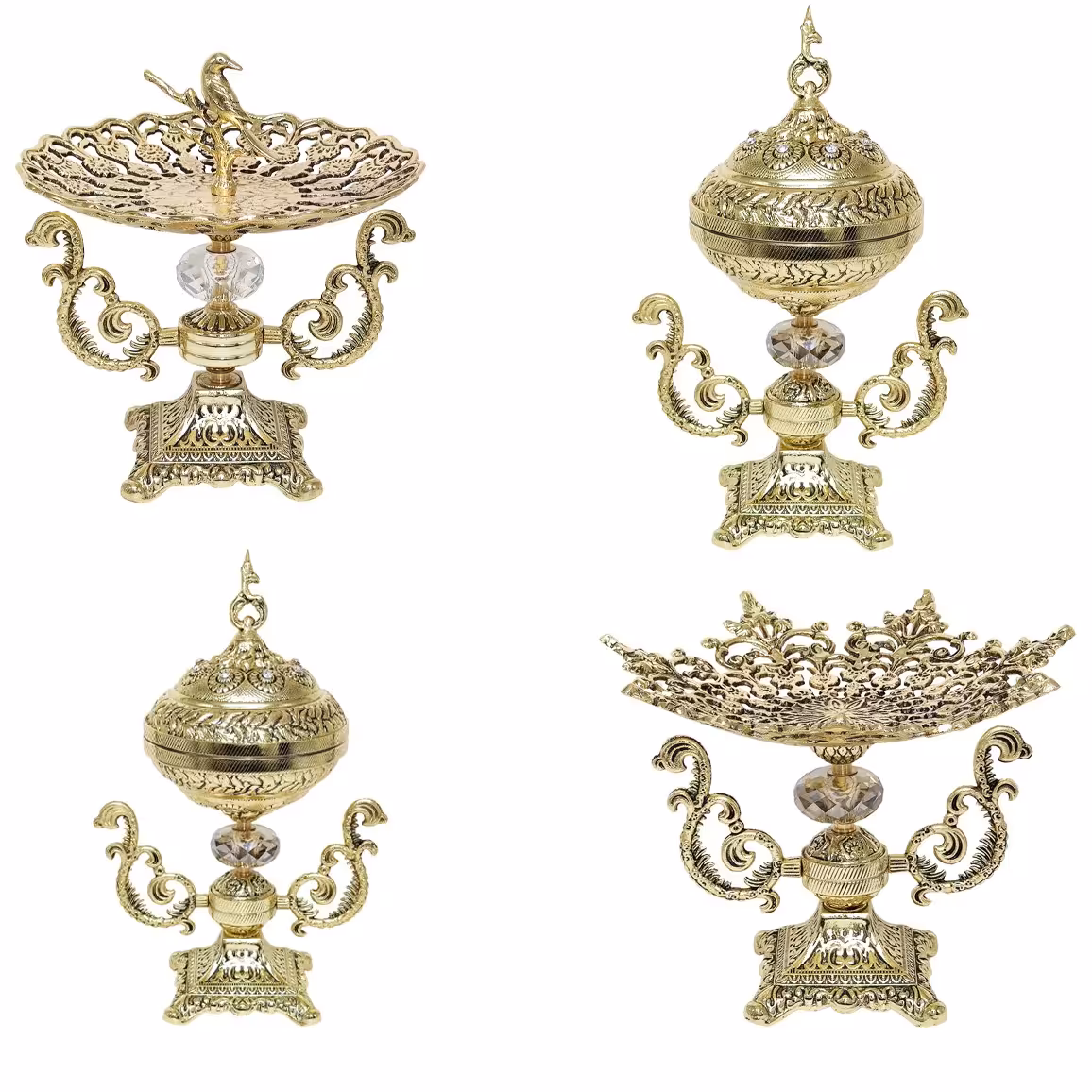 سرویس پذیرایی آلیاژ آلومنیوم مدل دسته دار  طرح برنزی 