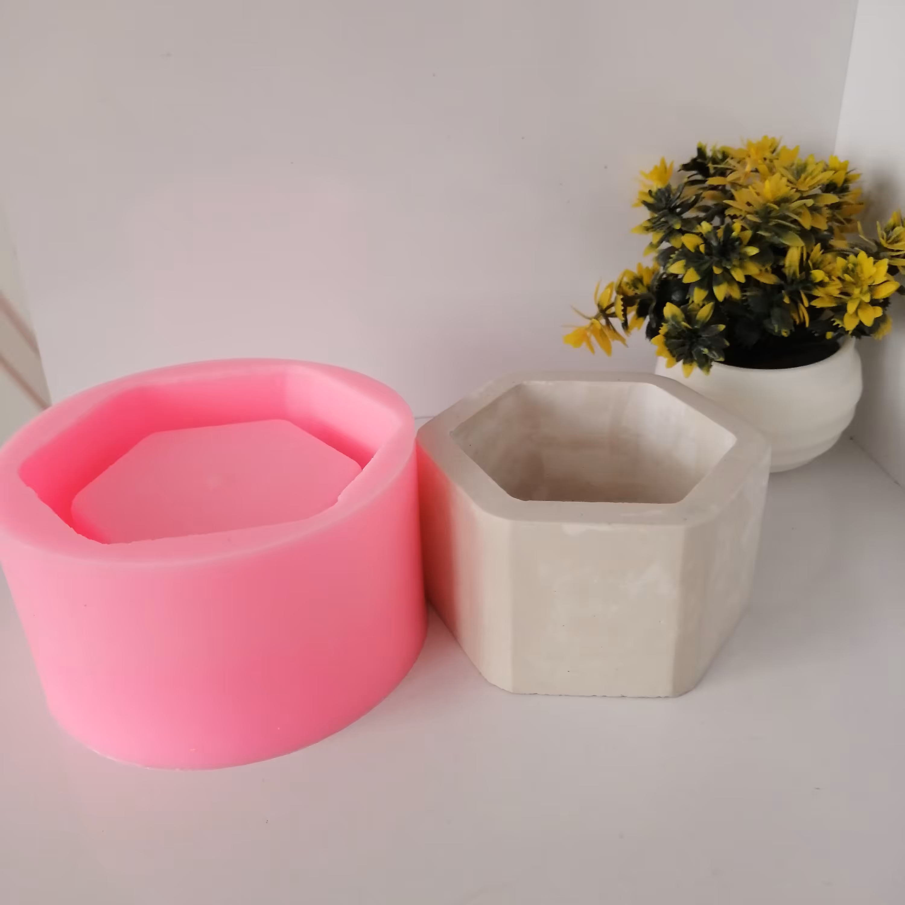 قالب سیلیکونی گلدان شش ضلعی  