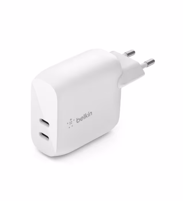 شارژر دیواری بلکین 40 وات مدل WCB006vfWH (دو پورت)