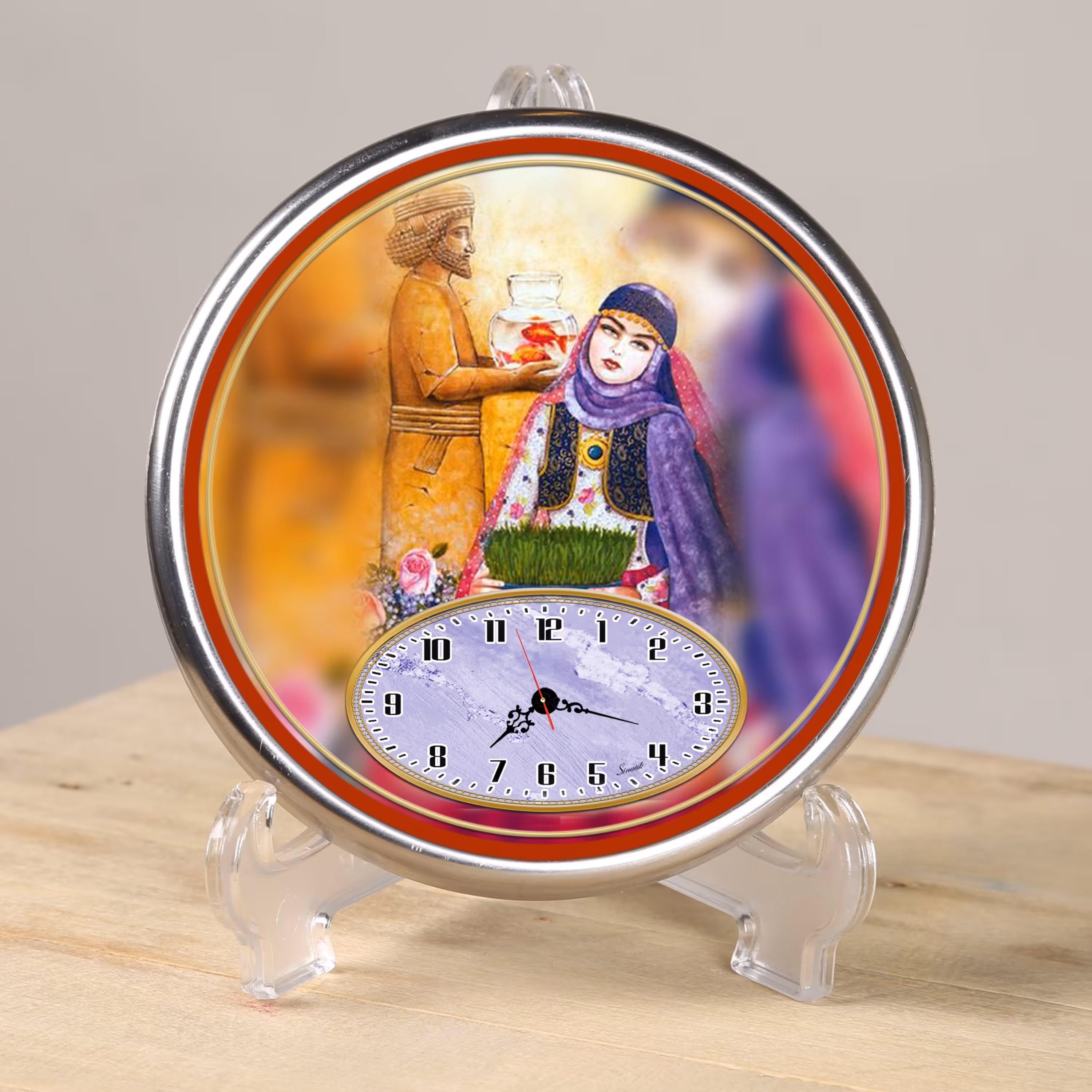 ساعت دیواری و رومیزی  قطر 16  طرح نوروز سیناتیک