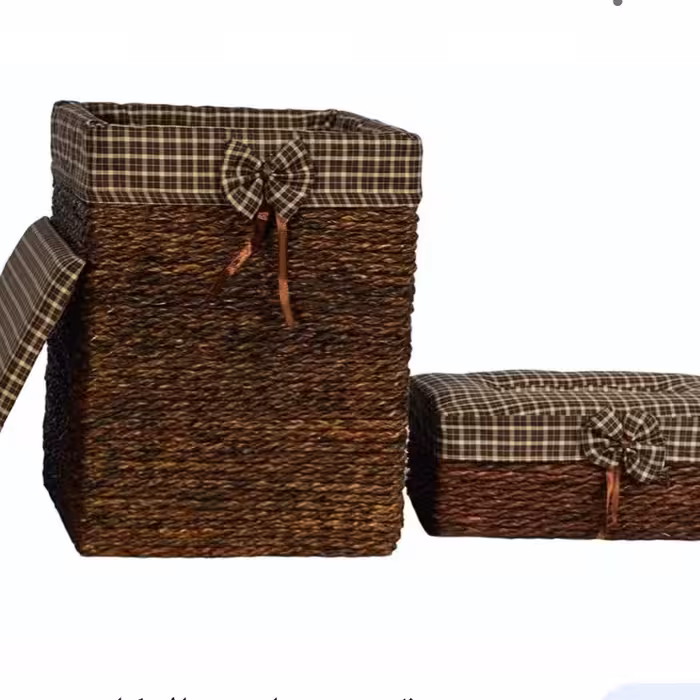 ست جا دستمال و سطل حصیربافت