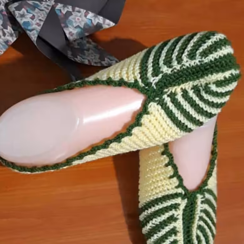 پاپوش بافتنی سبزراه راه