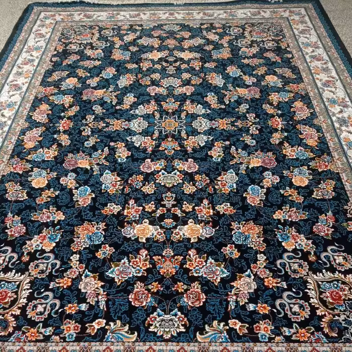 فرش ماشینی کاشان500شانه طرح 700شانه گیلداسرمه12متری ورژن (باارسال رایگان)