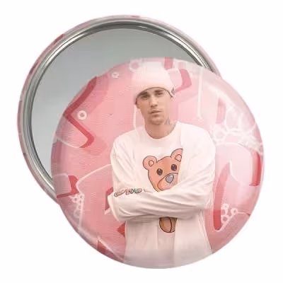 آینه جیبی خندالو مدل جاستین بیبر Justin Bieber کد 19018