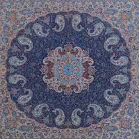 رومیزی ترمه طرح نسترن رنگ سرمه ای با کیفیت عالی