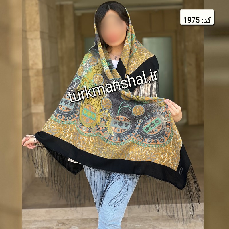 روسری ترکمن ابریشمی (ایتالیایی) کد 1975