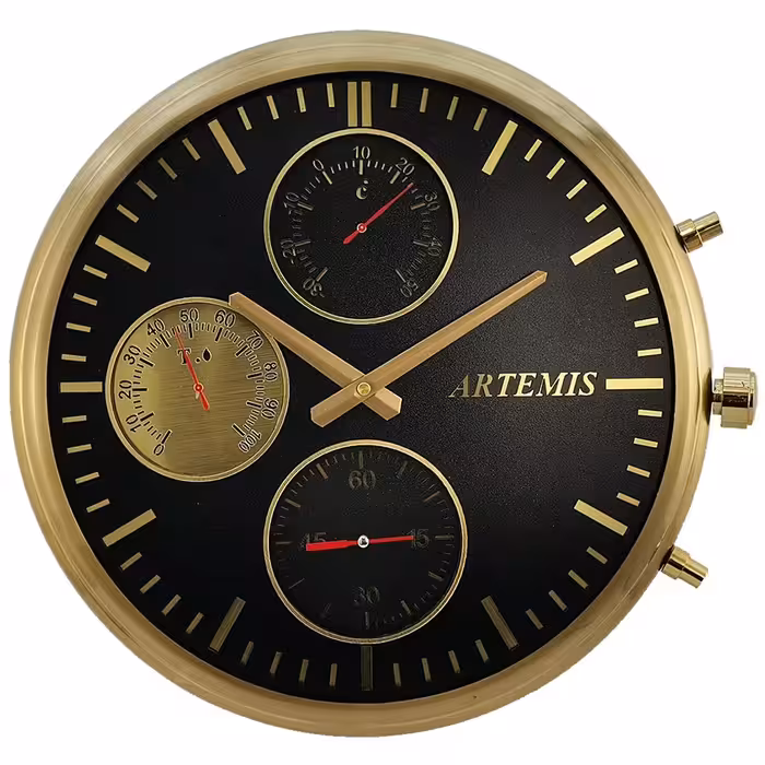 ساعت دیواری آرتمیس مدل 2020 گلد (طلایی) 4 موتوره