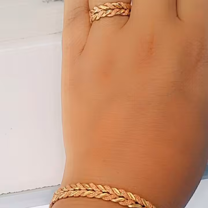 نیم ست مسی گل گندمی