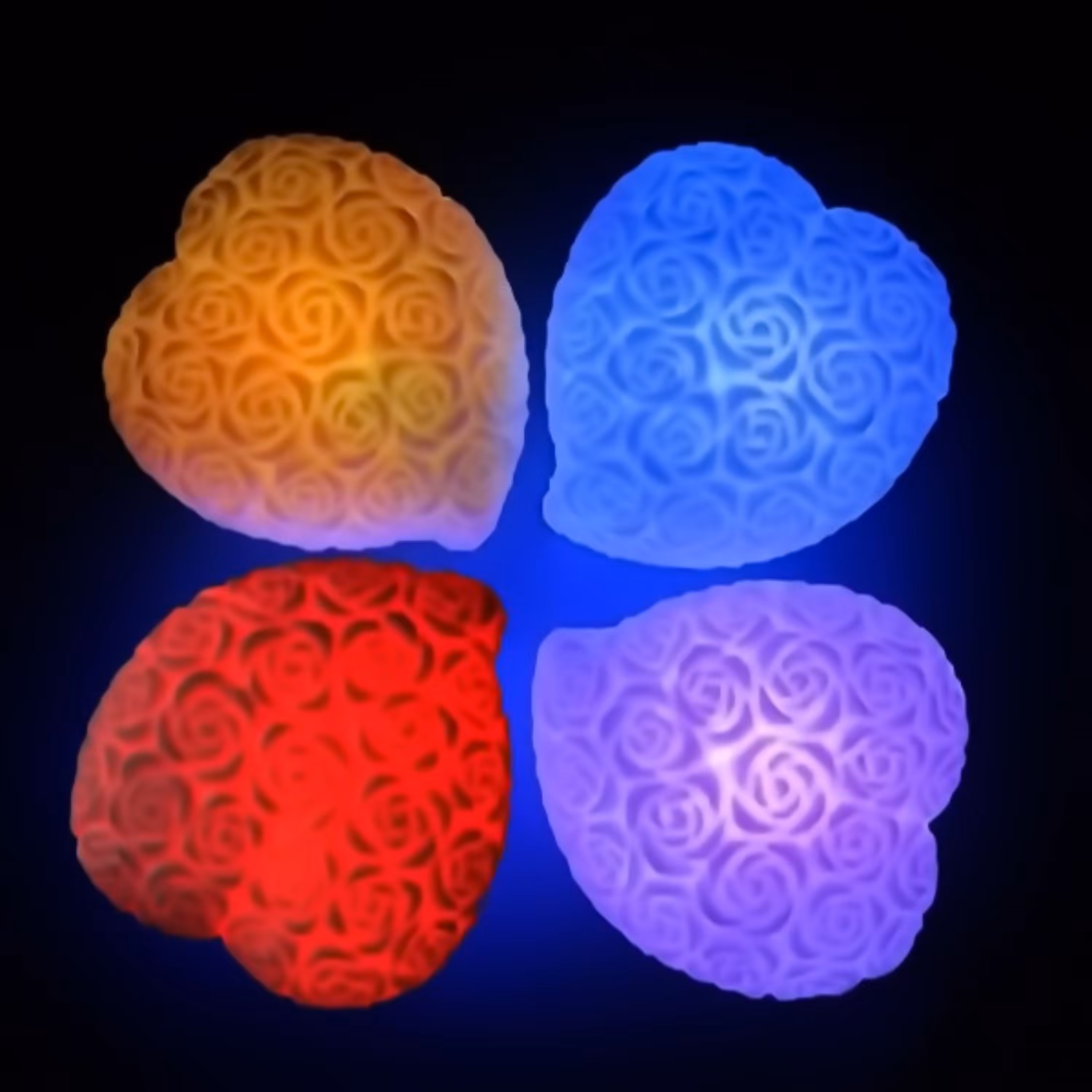 قلب LED با نور متغیر هفت رنگ (یک جفت)