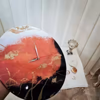 ساعت رزینی قطر 30 طرح سفید مشکی گلبهی با موتور اصلی ارامگرد